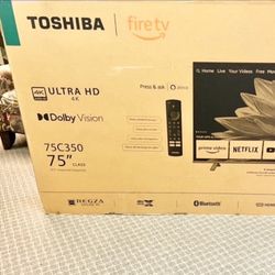 75 Toshiba Smart 4k HDTV In Box 6 Month Warranty. Free Delivery 
