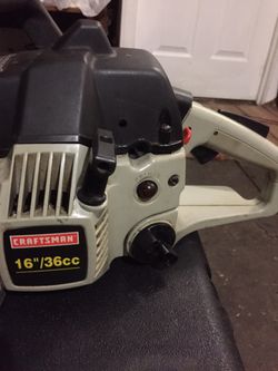Chainsaw Craftsman 16” with storage case, hard to start , need carburetor adjustment