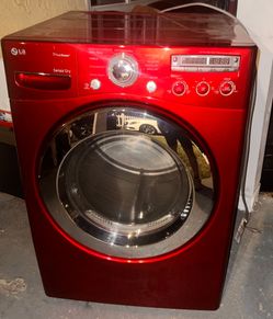 LG TrueSteam Sensor Dry Front-Load Dryer Red