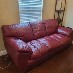 Genuine Red Leather Sofa Set