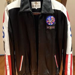 RARE Vintage ‘80s H&H Leather USA Bomber Jacket SIZE XL