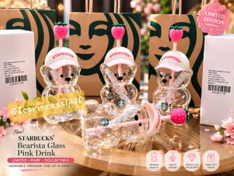🌸 Starbucks Limited Edition Pink Bearista Glass 🌸 ORIGINAL!!!