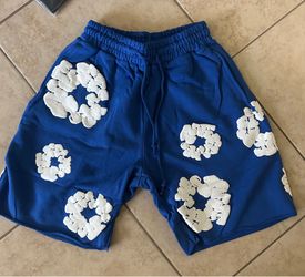 Blue Denim Tear Shorts