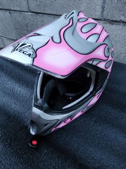 Women's helmet pink flames size medium