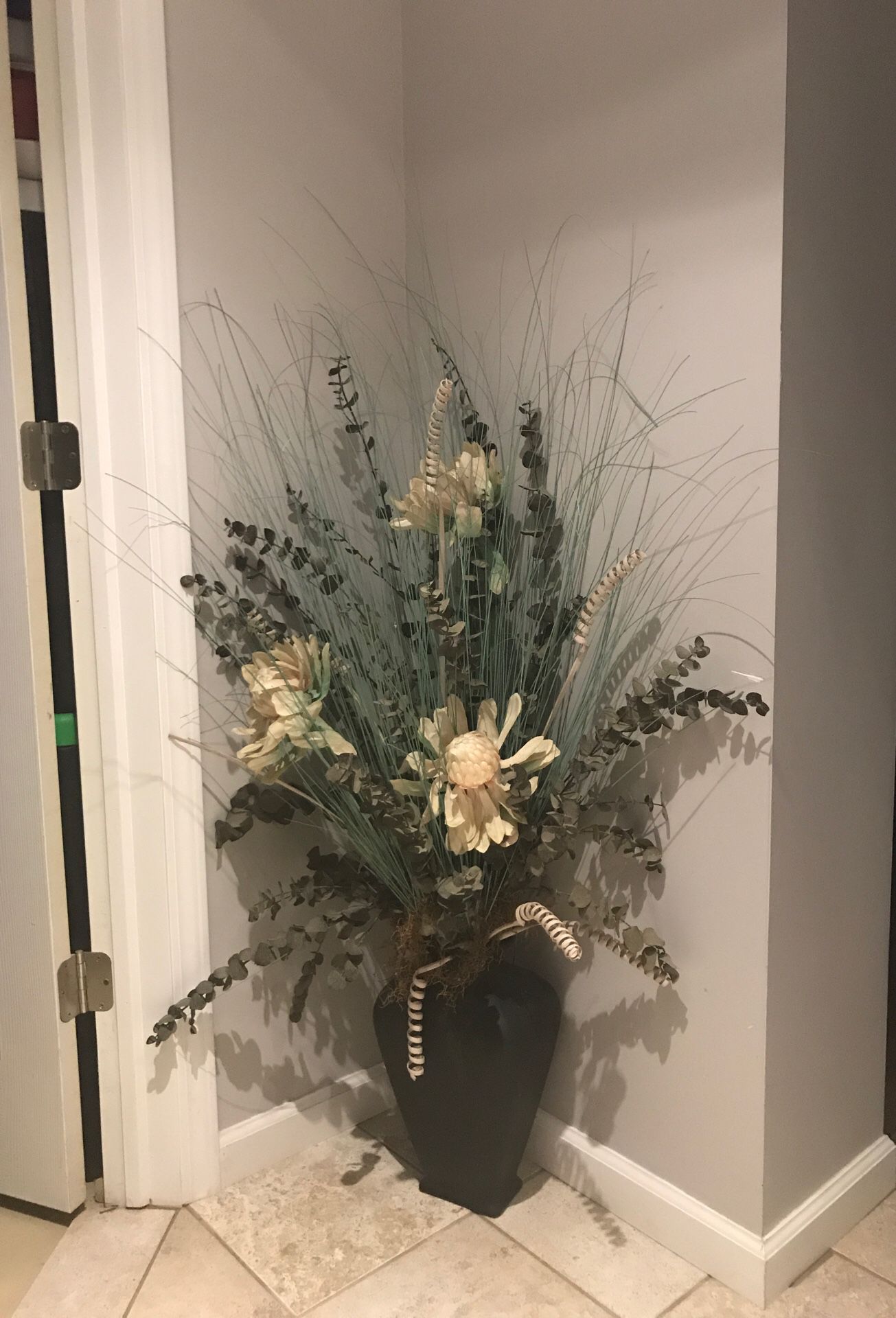 Vase with fake flowers