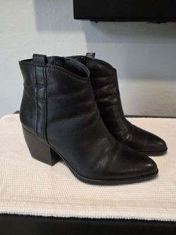 Naturalizer Fairmont Womens Zip Ankle Boots Black Leather size 8.5W