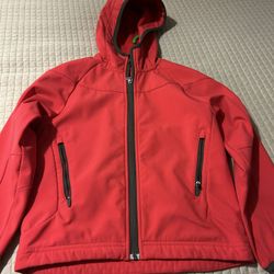 Boy, Red Jacket With Hoodie Size 8