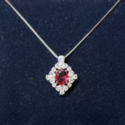 Ruby & White Sapphire Necklace