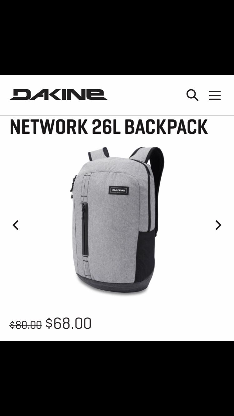 Dakine Backpack W/Storage for laptop. (Gray)