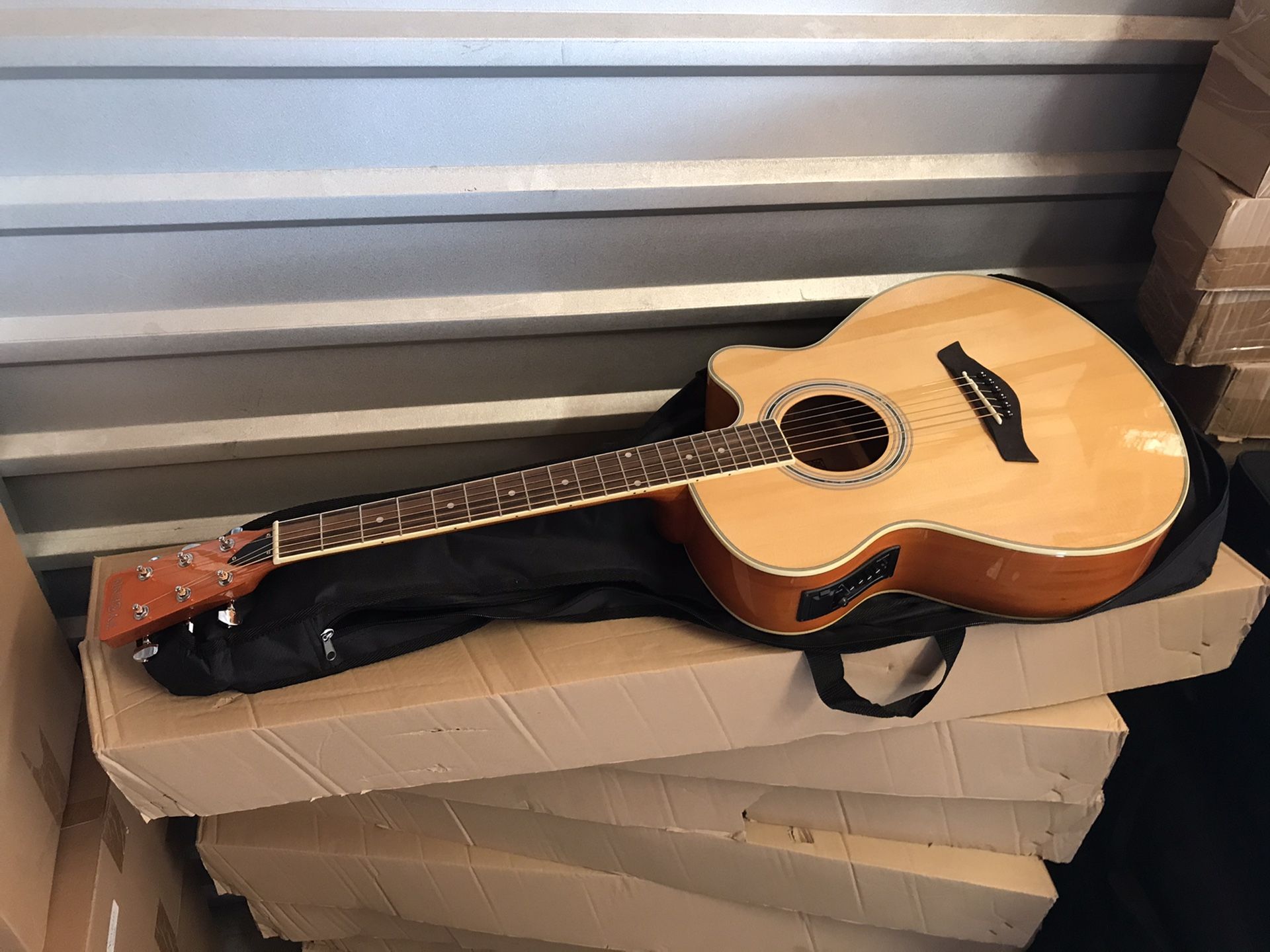 Tygenn Electric Acoustic Guitar, brand new with soft case.