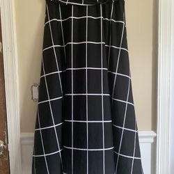 Robert Louis Black and White A-Line Maxi Skirt Size M