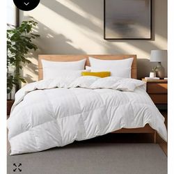 500 Thread Count All Season Down Feather Comforter, Queen