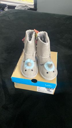 Toddler Grey Unicorn Boots,size 7