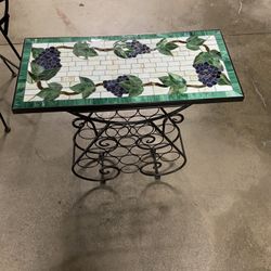Vintage Z Gallerie Iron Mosaic Wine Rack