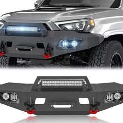 for 4Runner Full Width Front Bumper Compatible with 2015 2016 2017 2018 2019 2020 2021 2022 2023 2024 Toyota 4 Runner 5th Gen with 5 x LED Lights, Win