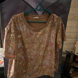 Good Quality Flowered Rose Gold Shirt 
