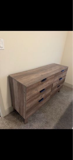 Modern 6-Drawer Wood Dresser – Large Bedroom Storage