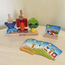 SmartGames Day & Night Wooden Cognitive Skill-Building Puzzle Game Featuring 48 Playful Challenges for Ages 2+