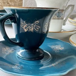 Chinese Porcelain Turquoise tea cup set