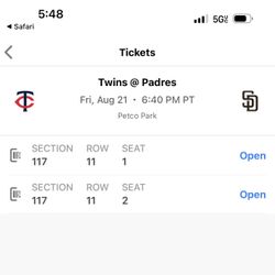 8/21 (PAIR) San Diego Padres vs Minnesota Twins