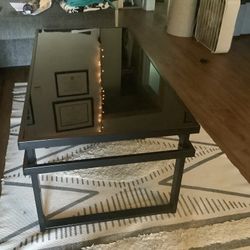 Glass Top Coffee Table Black 