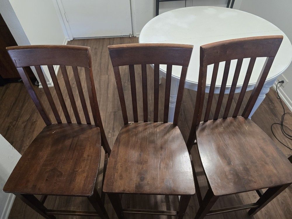 100% Wooden Stools (3)