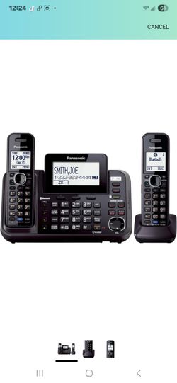Panansonic 2 LINE CORDLESS PHONE SYSTEM WITH 2 HEADSETS BRAND NEW