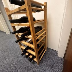 Wine Rack Winerack Holds 18 Bottles. Wood. Can Separate And Have 2 Racks. Wine Not Included $10