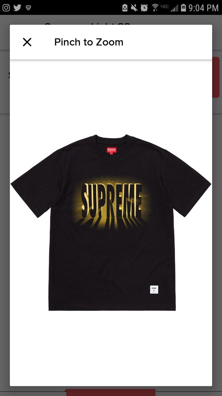 Supreme Light S/S Top SS18 Large T shirt