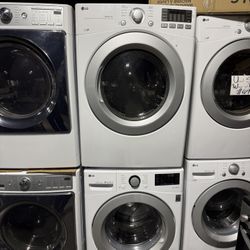 LG White Front Load Washer And Gas Dryer Set 