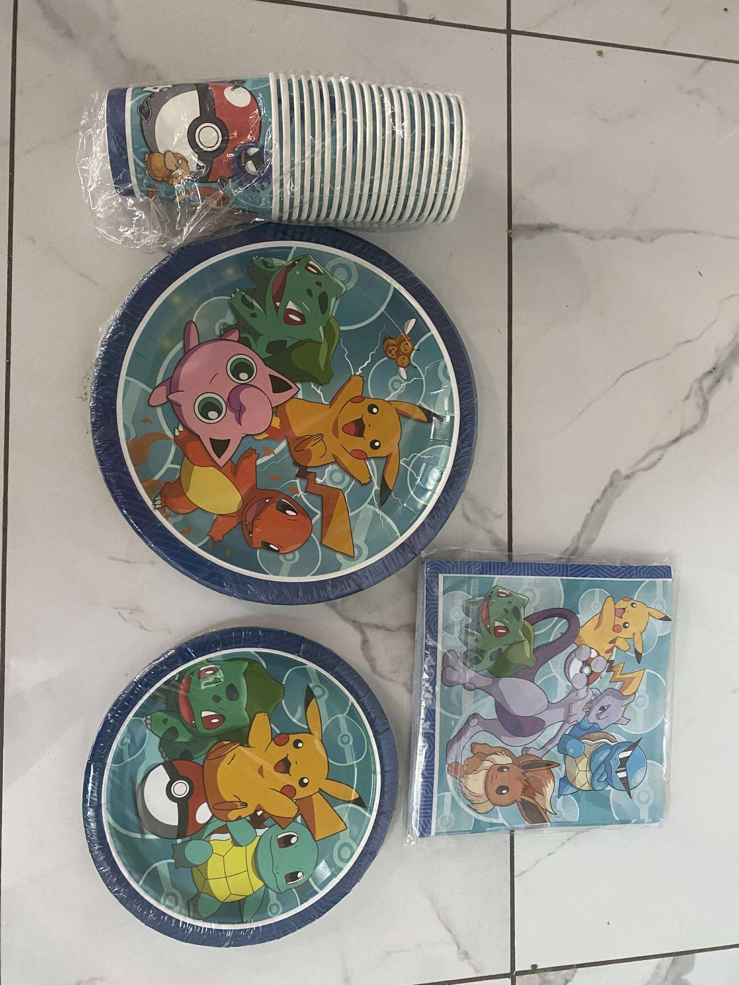 Set of 20 Pokemon Cups, Plates, Napkins Birthday Party Set