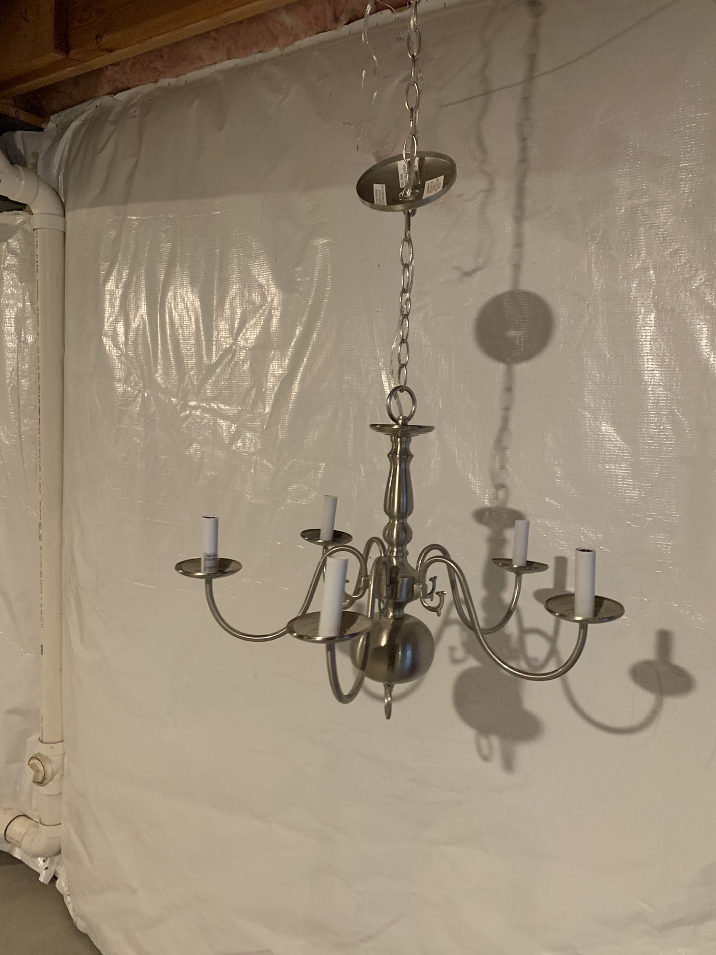5 light brushed nickel chandelier