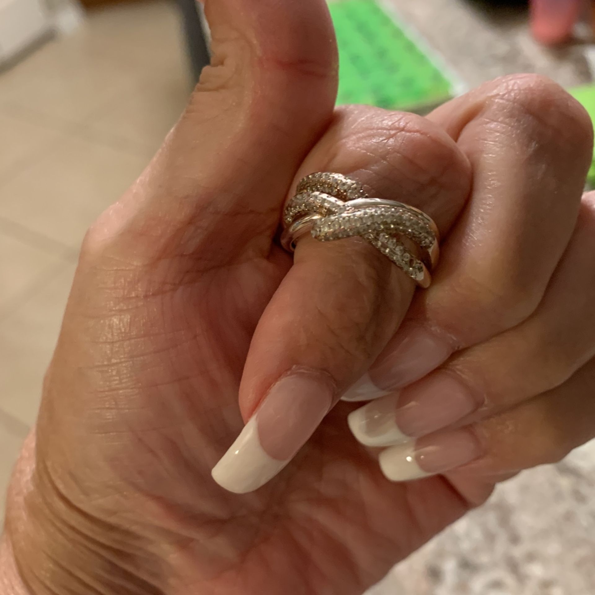 925 Sterling Silver Bypass Ring Size 7