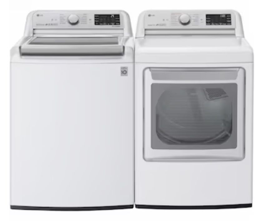 LG Topload Washer 5.5 cu ft & Gas Dryer 7.3 cu ft WT7800CW & DLGX7801WE