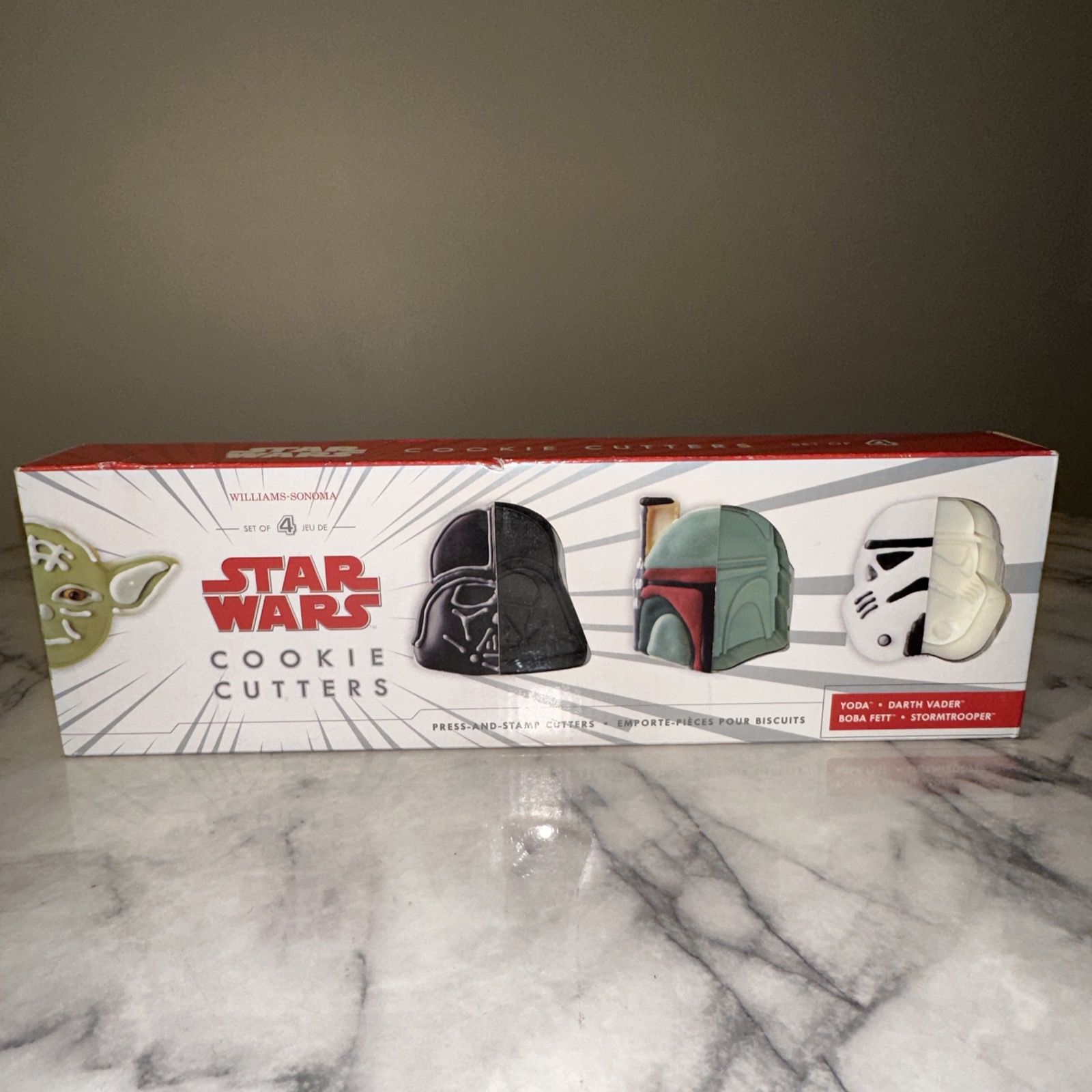 NEW 4 Williams Sonoma Star Wars Cookie Cutters NIB Yoda Darth Vader Stormtrooper