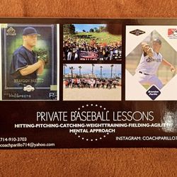Baseball Hitting Pitching Private 1 On 1 Lessons Or Group Clinics Available!!!!