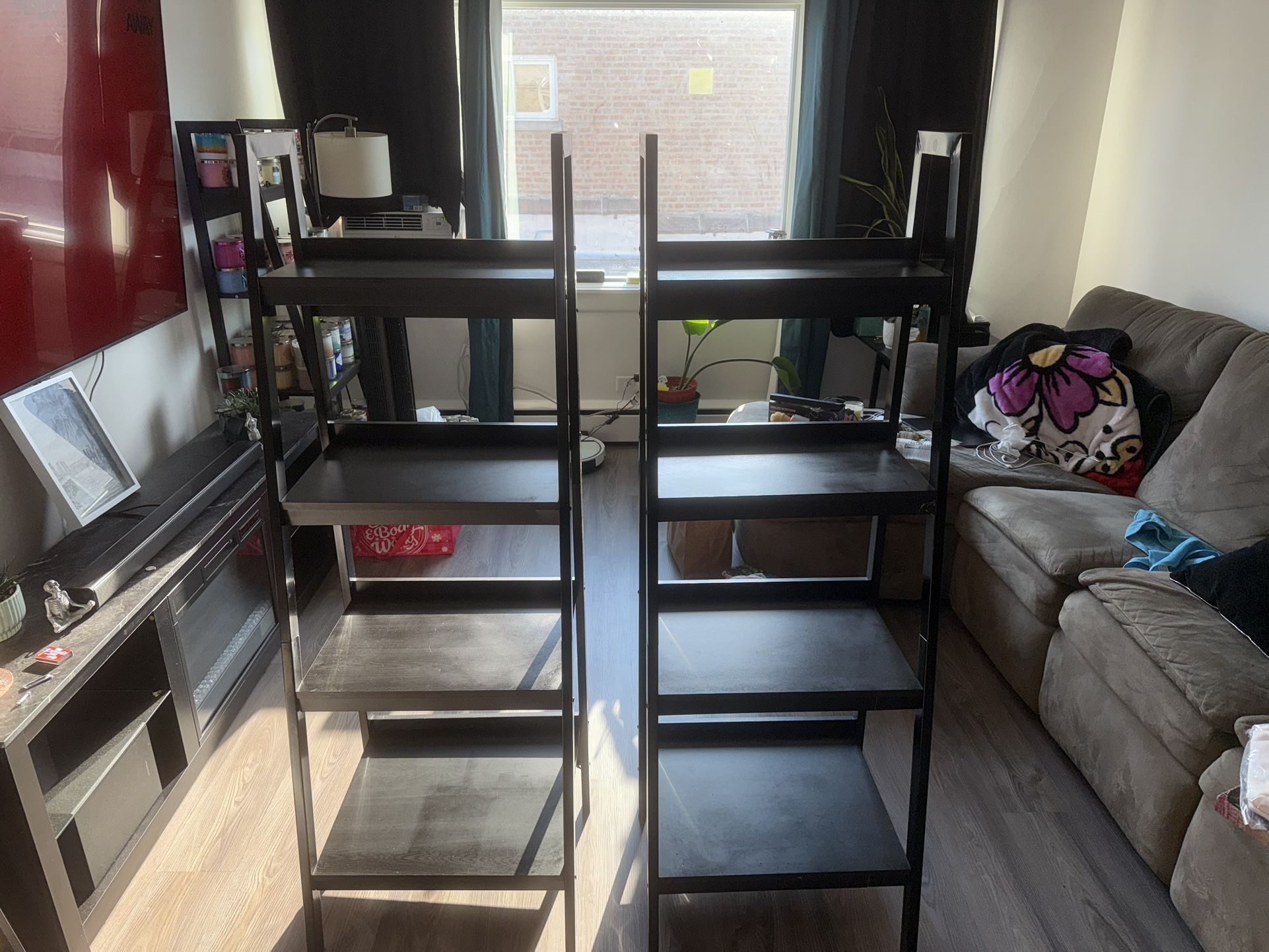 Black Ladder Bookshelves (Set of 2) – Great Condition