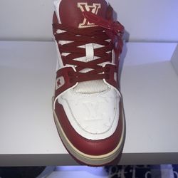 Red Louis Vuitton Trainer Sneakers 
