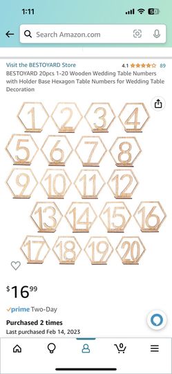 Wooden Table Numbers 