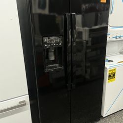 GE Side X Side Black Counterdepth Refrigerator 