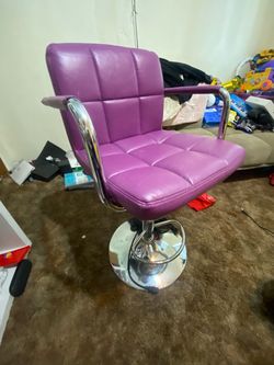 Purple Faux Leather Salon Styling Chair