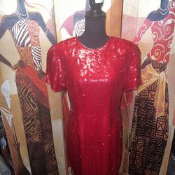 Red Sequin Dress 8-10