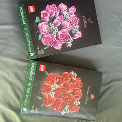 Pink And Red Rose Bouquet Lego Set