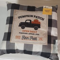Black & White Fall Pumpkin Pillow