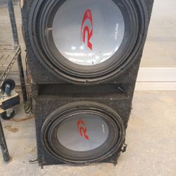 2 Alpine Type R 12s In A Box With Boss Amp