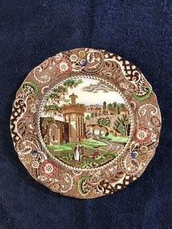 Beautiful Landscape Painted Plate