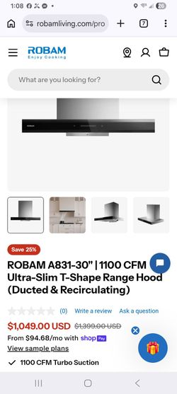 Rabam range hood new