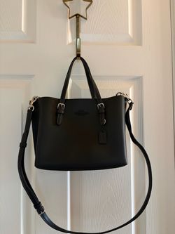 Coach Black Leather Satchel with Crossbody Strap
