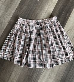 Baby Pink Plaid Skirt 