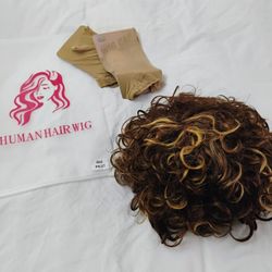SIZE SMALL - MEDIUM WOMENS HUMAN HAIR WIG 
